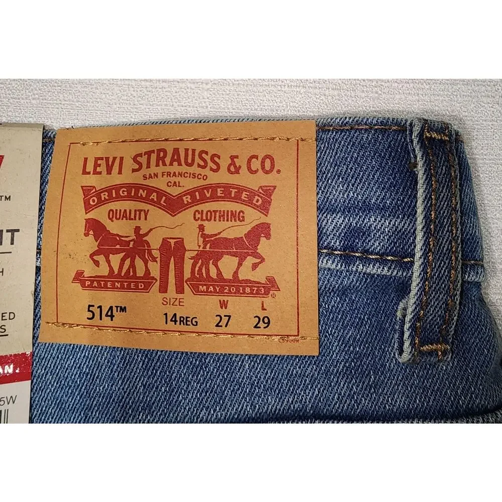 Levi's performance 514 kids straight jeans size 14 27''x29''